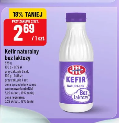 Kefir naturalny bez laktozy Mlekovita promocja w POLOmarket