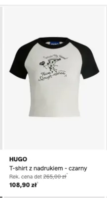 T-shirt HUGO z nadrukiem czarny promocja w Lounge by Zalando