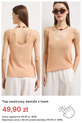 Top swetrowy damski z lnem promocja w Medicine