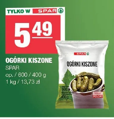 Ogórki kiszone SPAR promocja w SPAR