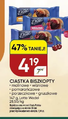 Ciastka biszkopty porzeczkowe E.Wedel promocja w Chata Polska