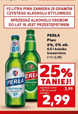Piwo bezalkoholowe Perła promocja w Kaufland