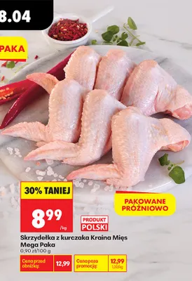 Skrzydełka z kurczaka pakowane próżniowo promocja w Biedronka