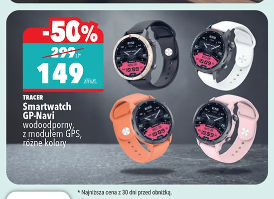 Smartwatch Tracer GP-Navi promocja w Biedronka