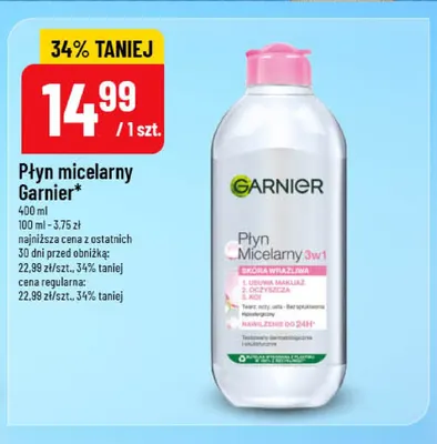 Płyn micelarny 3w1 Garnier promocja w POLOmarket