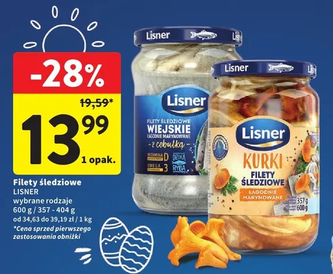 Filety śledziowe Lisner wybrane rodzaje promocja w Intermarche