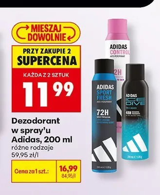 Dezodorant w sprayu Adidas Sport Fresh promocja w Biedronka