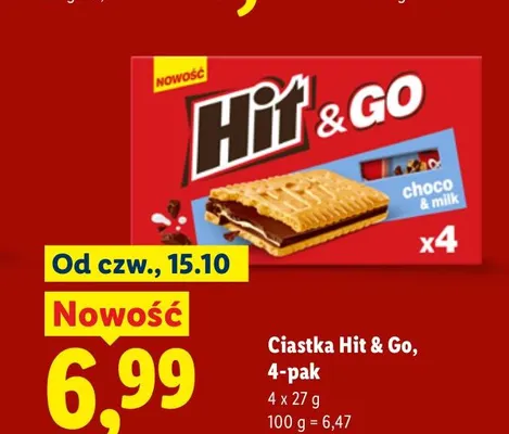 Ciastka Hit & Go 4-pak promocja w Lidl