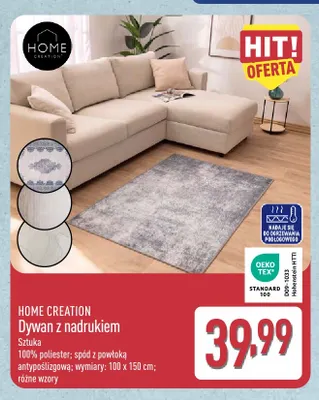 Dywan z nadrukiem 100x150 cm Home Creation promocja w Aldi
