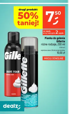 Pianka do golenia Gillette Sensitive promocja w Dealz