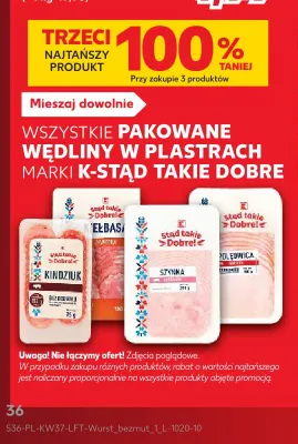 Pakowane wędliny w plastrach K-Stąd Takie Dobre promocja w Kaufland