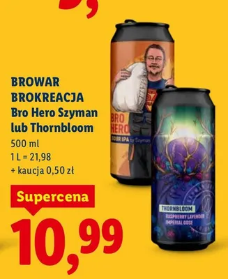 Piwo Brokreacja Bro Hero Szyman lub Thornbloom promocja w Lidl