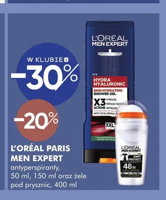 Antyperspiranty i żele pod prysznic L'Oréal Paris Men Expert promocja w Super-Pharm