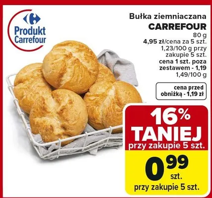 Bułka ziemniaczana promocja w Carrefour Market