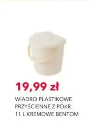 Wiadro plastikowe przyścienne z pokrywą Bentom 11 l promocja w Nela