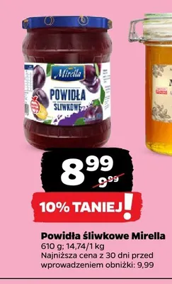 Powidła śliwkowe Mirella promocja w Netto
