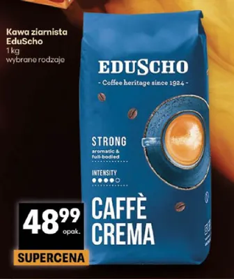 Kawa ziarnista EduScho Caffè Crema Strong promocja w Delikatesy Centrum