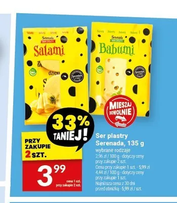 Ser żółty w plastrach Babumi Serenada promocja w Twój Market