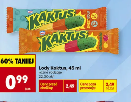 Lody Kaktus Sweet & Sour promocja w Biedronka
