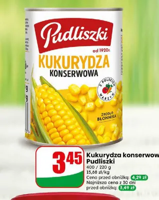 Kukurydza konserwowa Pudliszki promocja w Dino