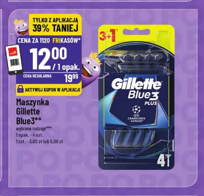 Maszynka do golenia Gillette Blue 3 Plus 4-pak promocja w POLOmarket