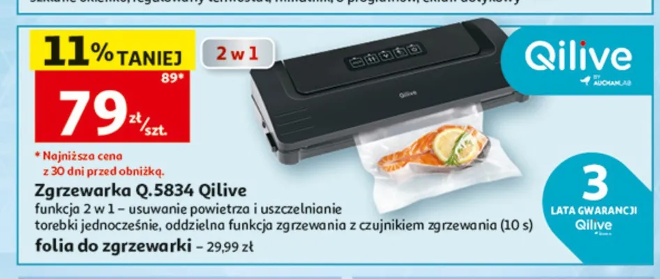 Folia do zgrzewarki Qilive promocja w Auchan