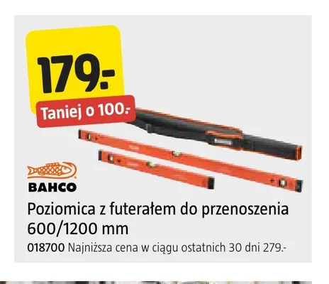 Poziomica z futerałem do przenoszenia 600/1200 mm Bahco promocja w Jula