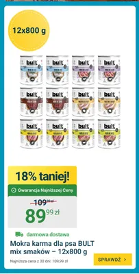Mokra karma dla psa Bult mix smaków 12-pak 800 g promocja w ERLI