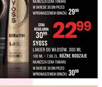 Lakier do włosów SYOSS promocja w Drogerie Natura