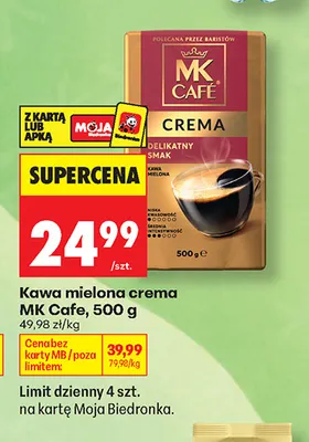 Kawa mielona crema MK Cafe promocja w Biedronka