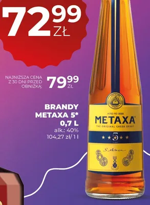 Brandy Metaxa 5* promocja w Duży Ben