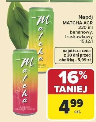 Napój matcha bananowy ACR promocja w Carrefour Market