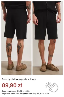 Szorty chino męskie z lnem promocja w Medicine
