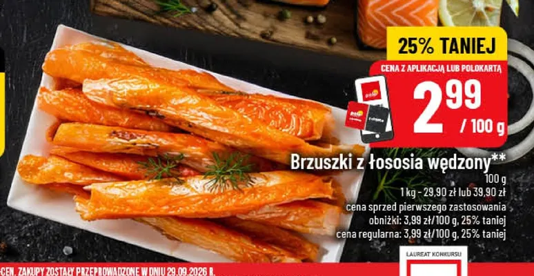 Brzuszki z łososia wędzony promocja w POLOmarket