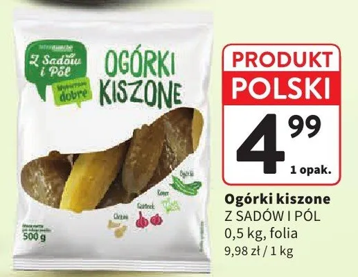 Ogórek kiszony z sadów i pól promocja w Intermarche