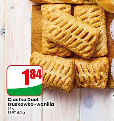 Ciastko Duet truskawka-wanilia promocja w Dino