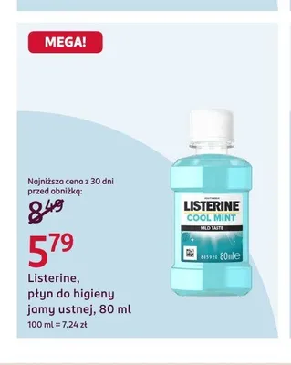 Listerine płyn do higieny jamy ustnej promocja w Rossmann
