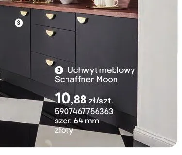 Uchwyt meblowy Schaffner Moon szer. 64mm złoty promocja w Castorama