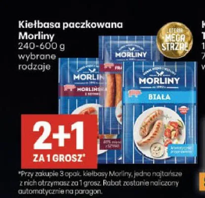 Kiełbasa paczkowana Morliny promocja w Delikatesy Centrum