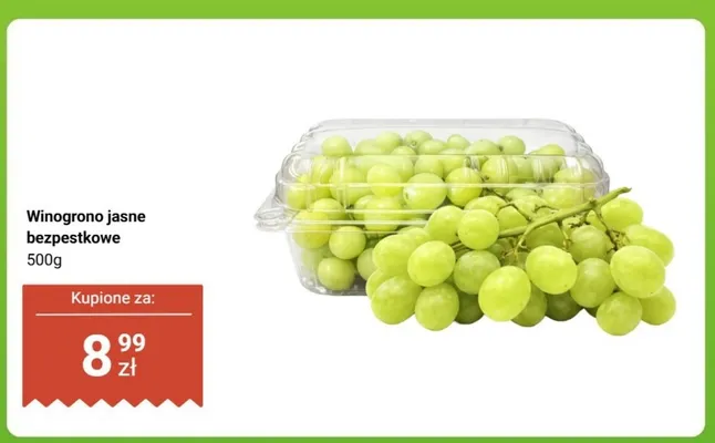 Winogrono jasne bezpestkowe promocja w Dino
