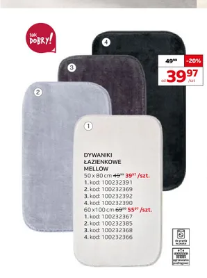 Dywanik łazienkowy Mellow 50x80 cm promocja w Komfort