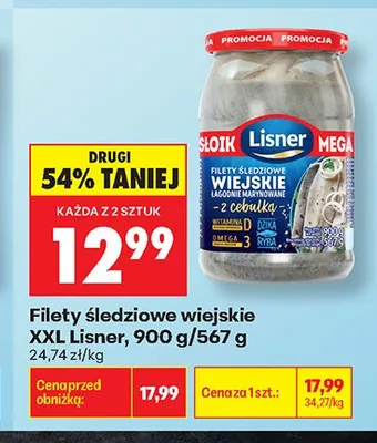 Filety śledziowe wiejskie XXL Lisner promocja w Biedronka