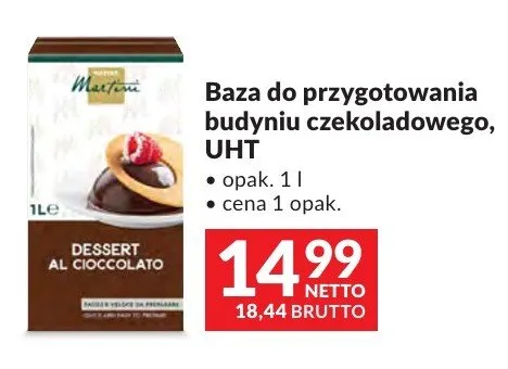 Baza do przygotowania budyniu czekoladowego UHT Martini promocja w Makro