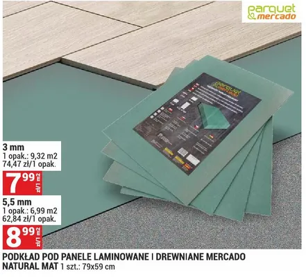 Podkład pod panele laminowane i drewniane Mercado Natural Mat promocja w Merkury Market
