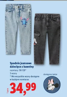 Spodnie jeansowe dziecięce z bawełny promocja w Lidl
