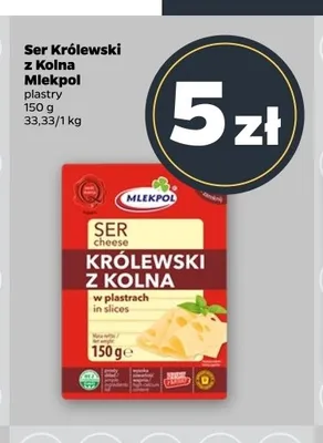 Ser Królewski z Kolna Mlekpol plastry promocja w Netto