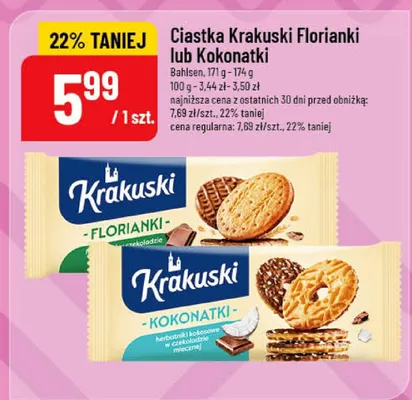 Ciastka Krakuski Florianki lub Kokonatki promocja w POLOmarket