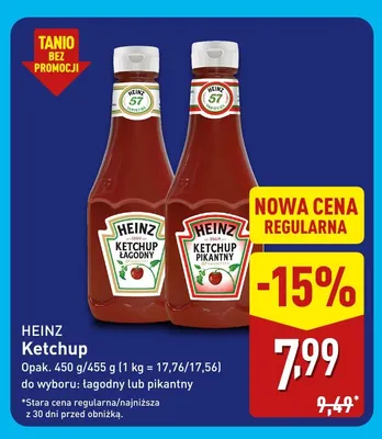 Ketchup pikantny Heinz promocja w Aldi