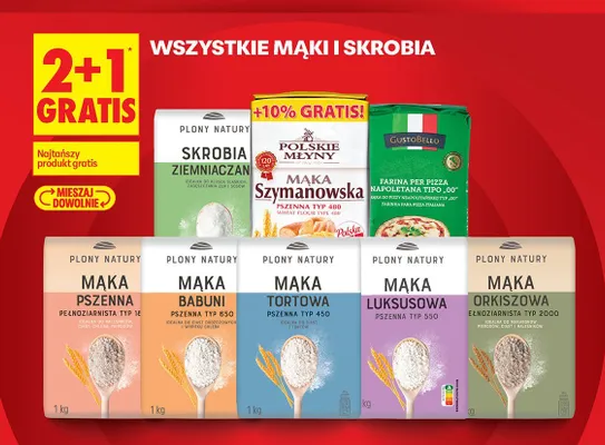 Mąka pszenna pełnoziarnista typ 1850 Plony Natury promocja w Biedronka
