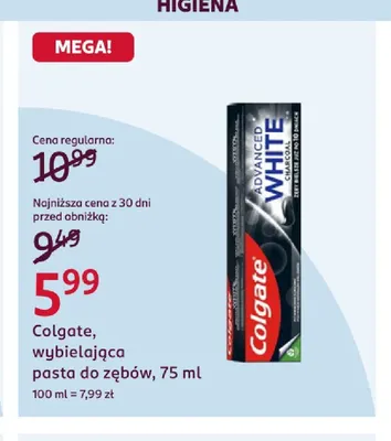 Wybielająca pasta do zębów Colgate promocja w Rossmann